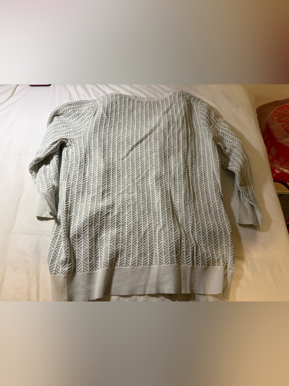 Merona Light Gray Patterned Button-Front Cardigan - Picture 3 of 3